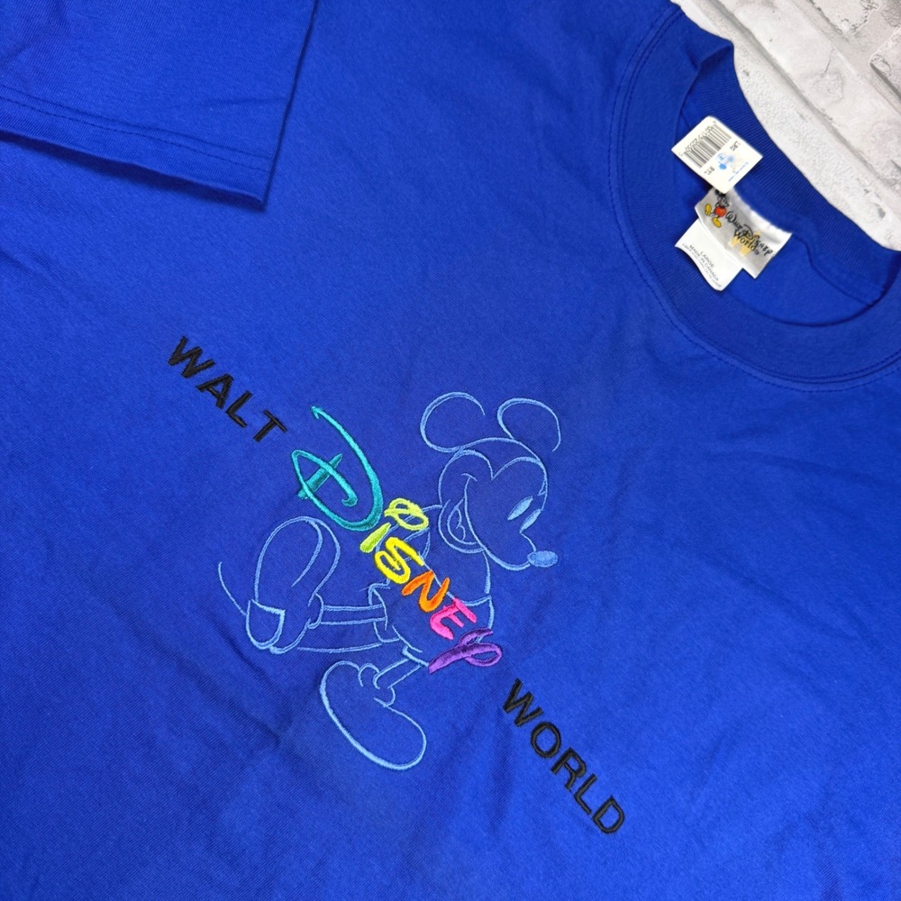 Disney T-Shirt Womens Large Blue Mickey Mouse Walt Disney World NWT